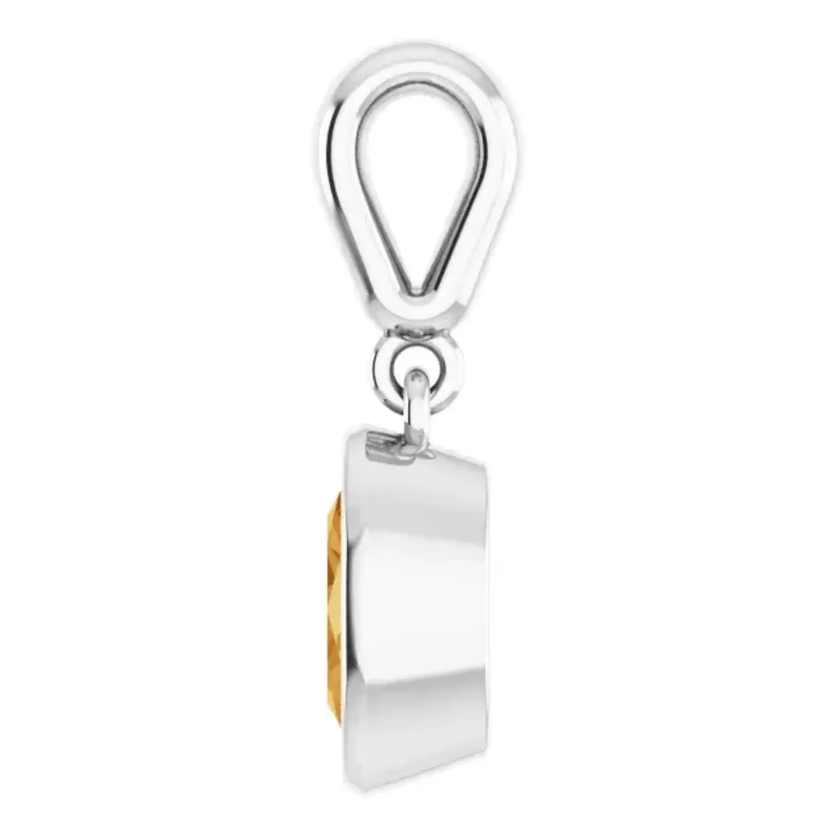 Mckay Diamonds Oval Bezel Set Citrine Gold Pendant/ 7x5mm