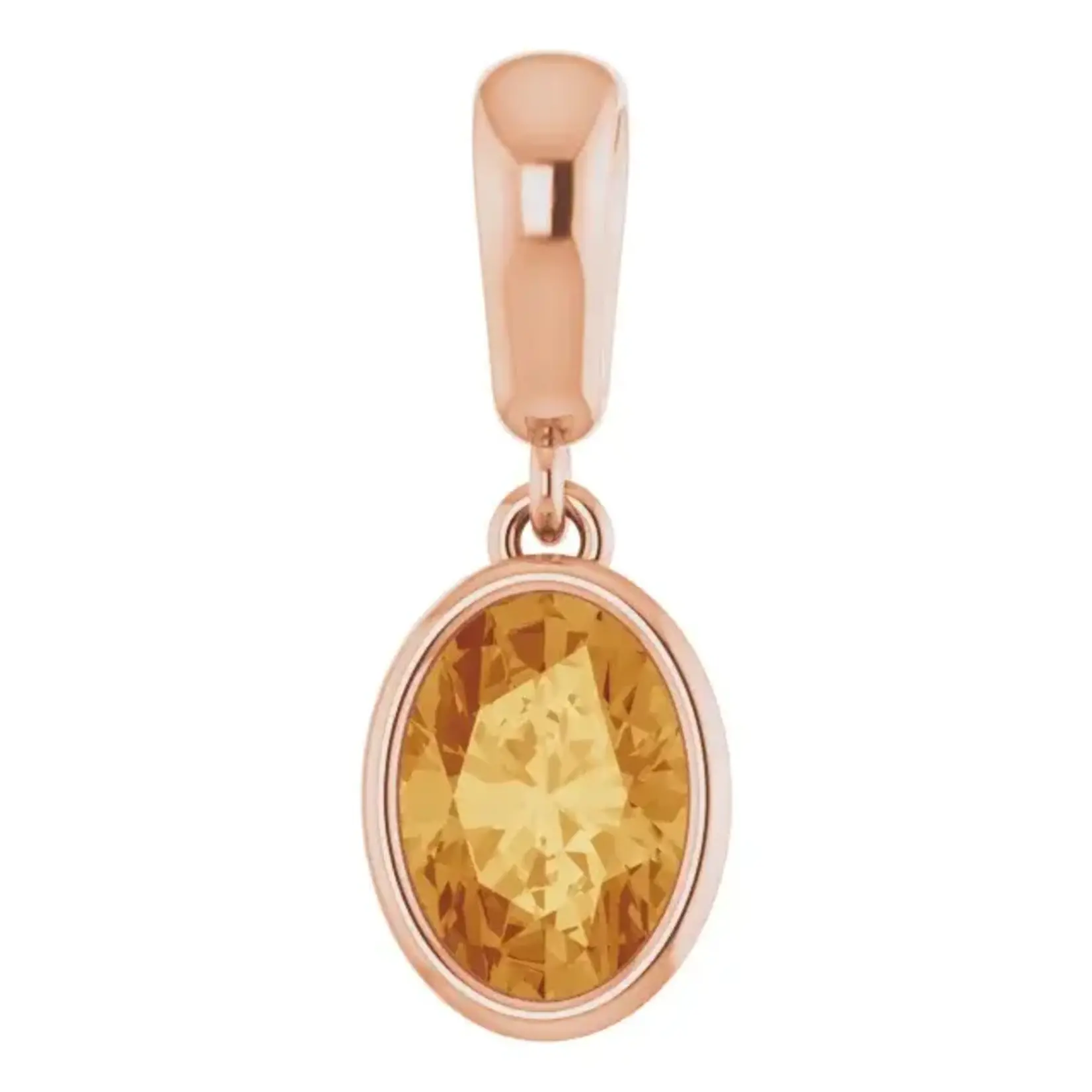Mckay Diamonds Oval Bezel Set Citrine Gold Pendant/ 7x5mm