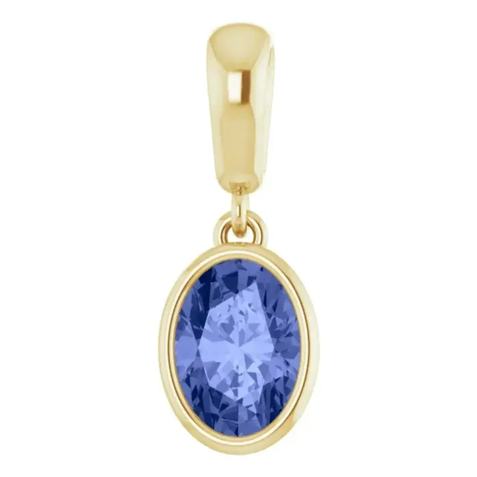 Mckay Diamonds Oval Bezel Set Tanzanite Gold Pendant/ 7x5mm