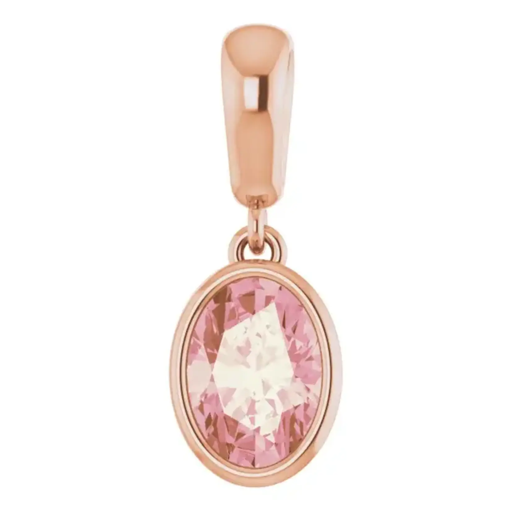 Mckay Diamonds Oval Bezel Set Morganite Gold Pendant/ 7x5mm