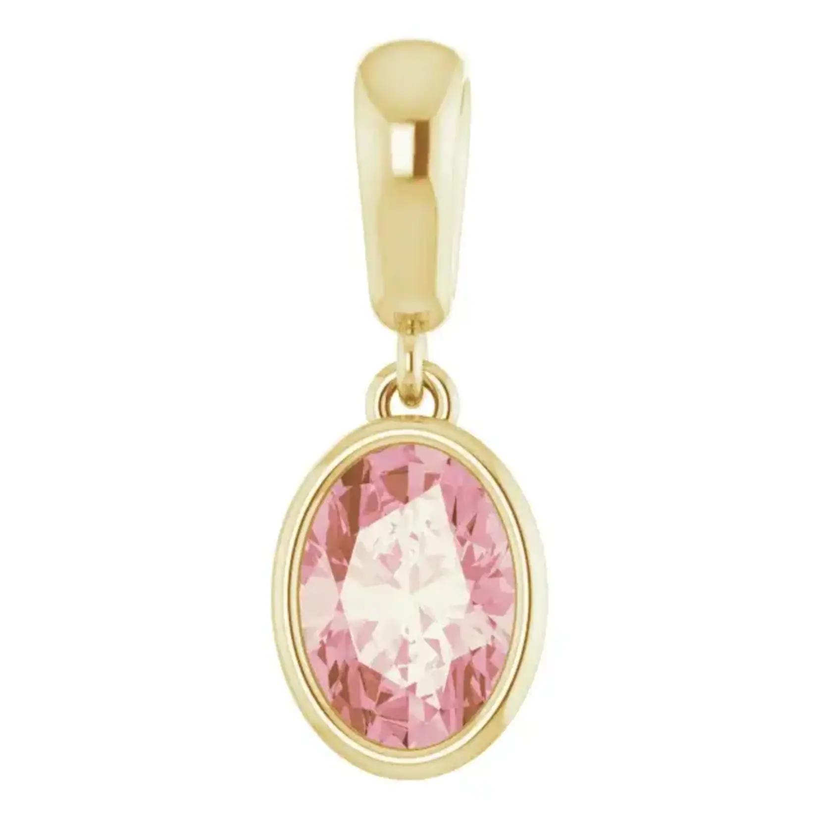 Mckay Diamonds Oval Bezel Set Morganite Gold Pendant/ 7x5mm