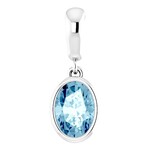 Mckay Diamonds Oval Bezel Set Aquamarine Gold Pendant/ 7x5mm