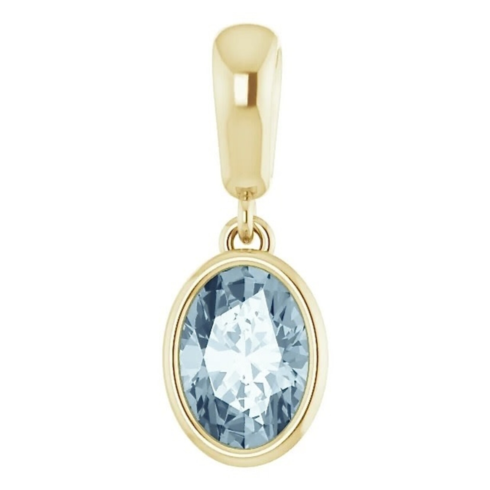 Mckay Diamonds Oval Bezel Set Aquamarine Gold Pendant/ 7x5mm