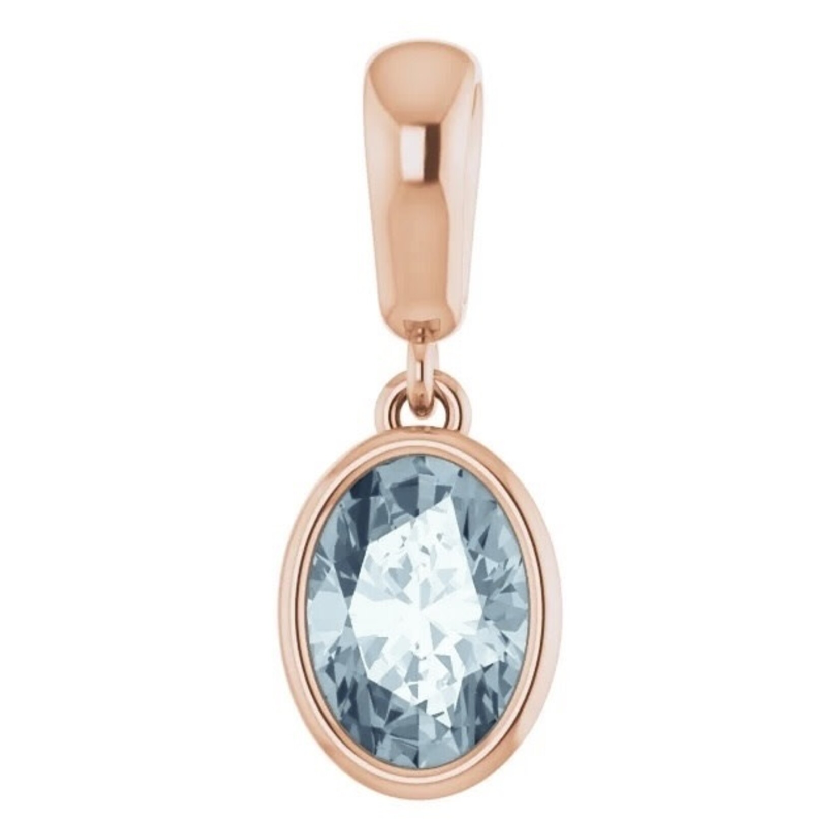 Mckay Diamonds Oval Bezel Set Aquamarine Gold Pendant/ 7x5mm