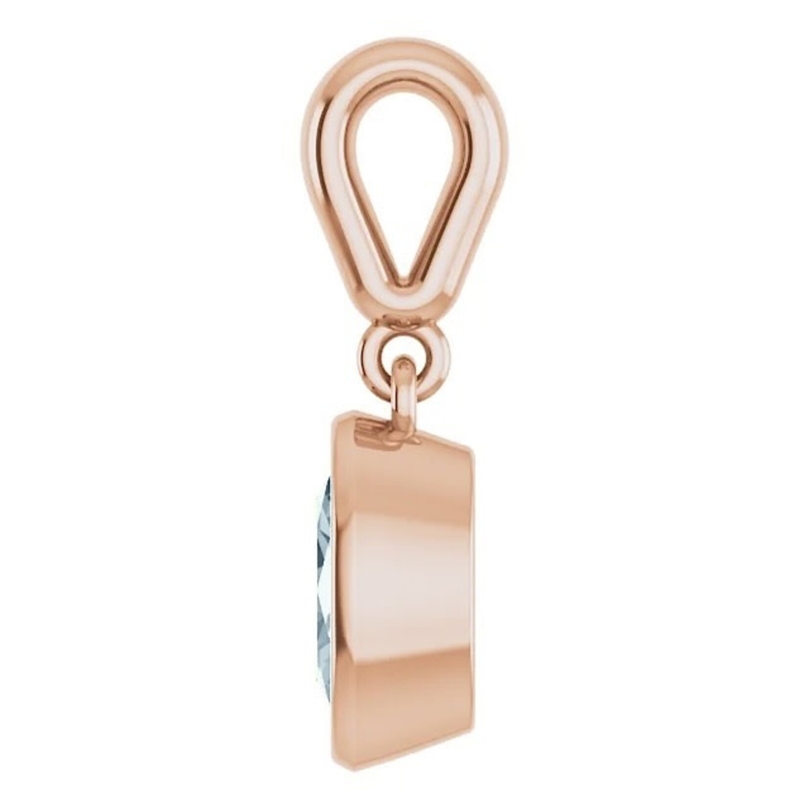 Mckay Diamonds Oval Bezel Set Aquamarine Gold Pendant/ 7x5mm