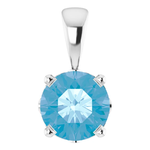 Mckay Diamonds Natural Swiss Blue Topaz Ornate Gold Pendant/6.00mm