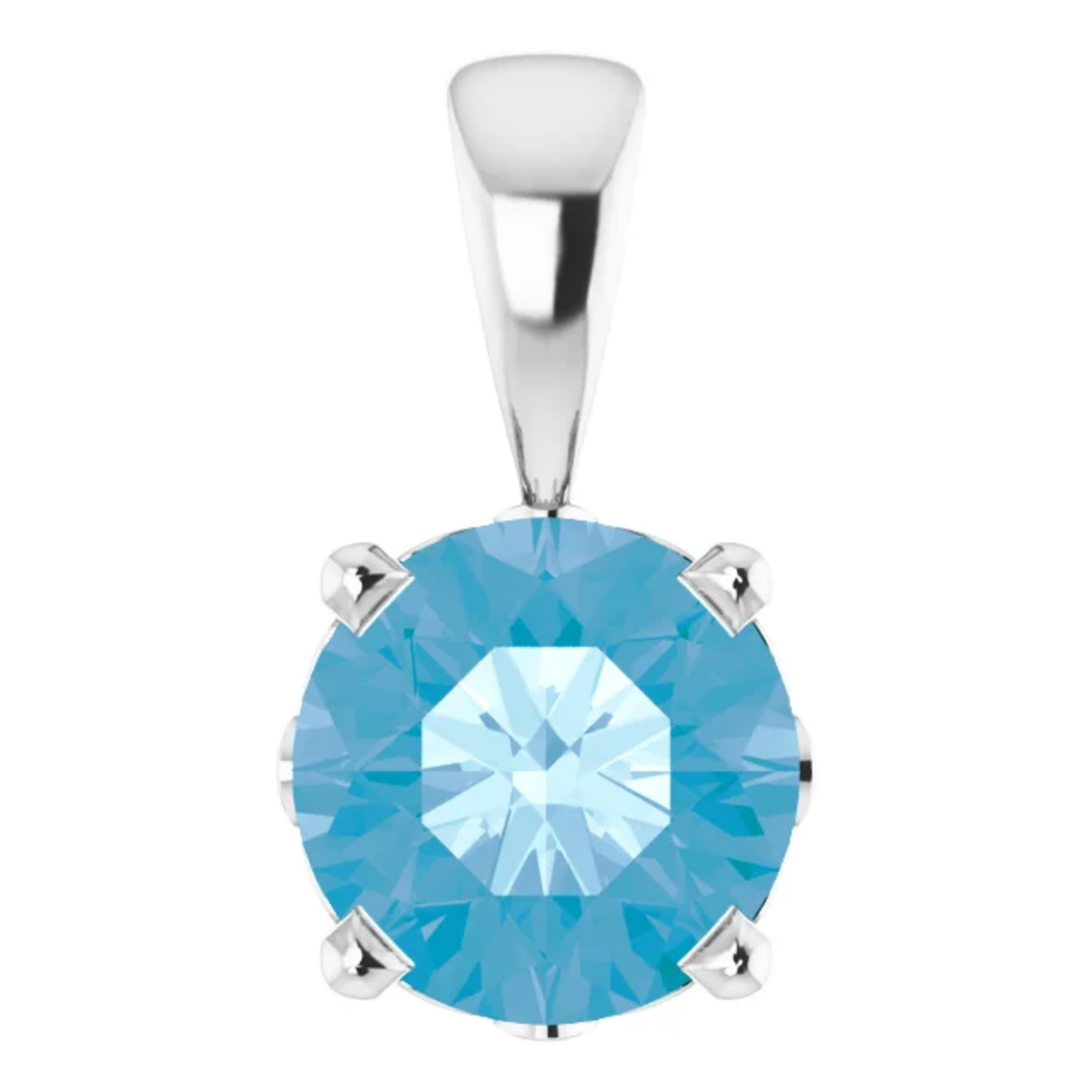 Mckay Diamonds Natural Swiss Blue Topaz Ornate Gold Pendant/6.00mm