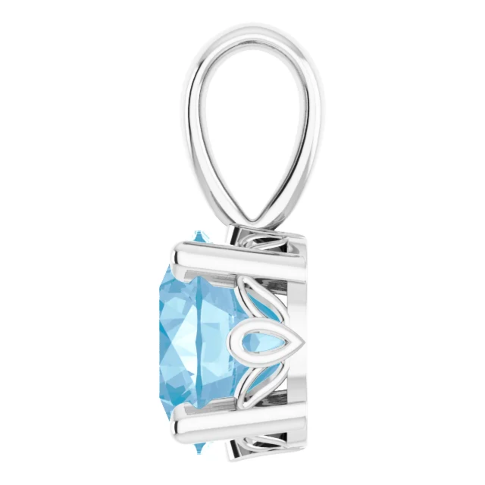 Mckay Diamonds Natural Swiss Blue Topaz Ornate Gold Pendant/6.00mm