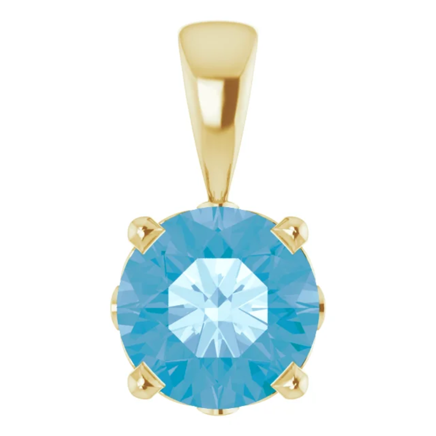 Mckay Diamonds Natural Swiss Blue Topaz Ornate Gold Pendant/6.00mm