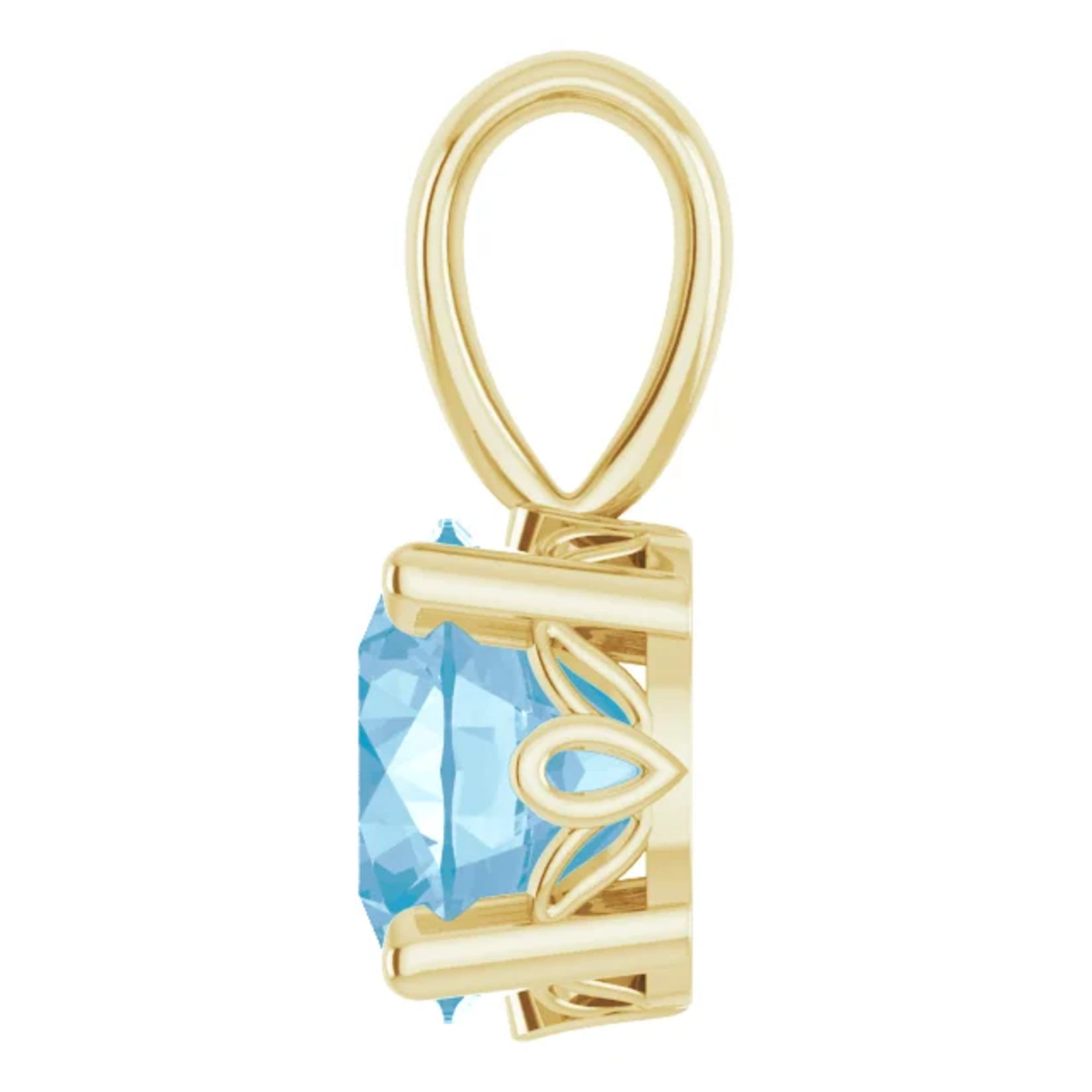 Mckay Diamonds Natural Swiss Blue Topaz Ornate Gold Pendant/6.00mm