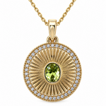 Green Sapphire Sunburst Pendant
