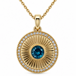 Blue Topaz Sunburst Pendant