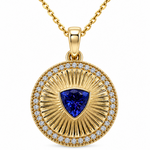 Trillion Tanzanite  Sunburst Pendant