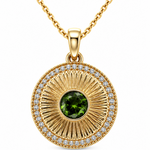 Green Peridot Sunburst Pendant