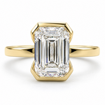Mckay Diamonds LG Emerald Cut Half Bezel Solitaire Diamond Ring