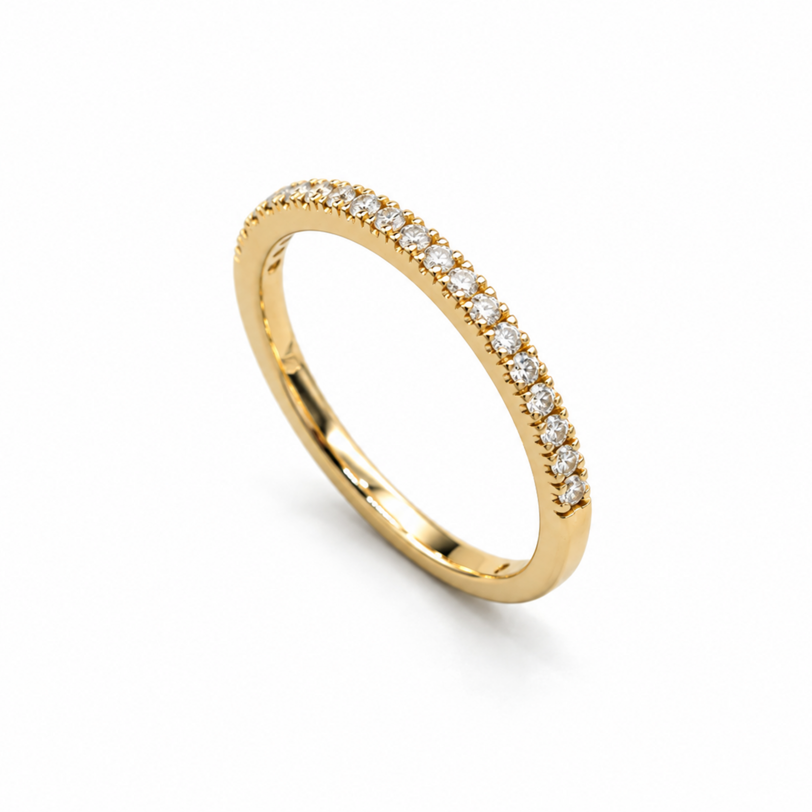 14K Gold Small Pavé Band with Lab-Grown Diamonds