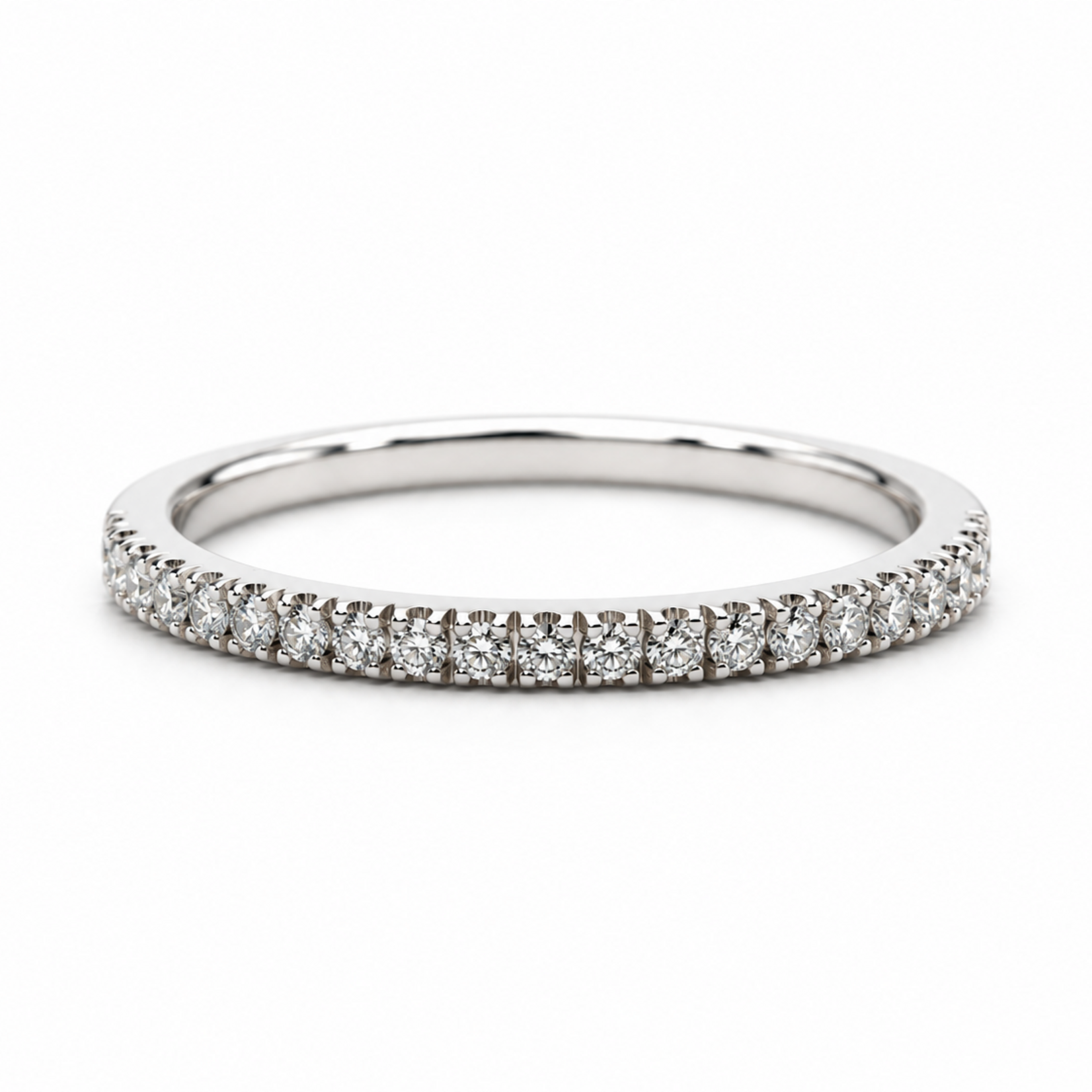 14K Gold Small Pavé Band with Lab-Grown Diamonds