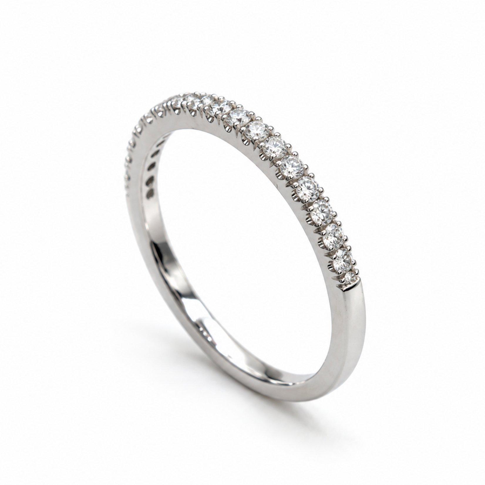 14K Gold Small Pavé Band with Lab-Grown Diamonds
