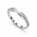 14K Gold Twist Band with Lab-Grown Diamonds