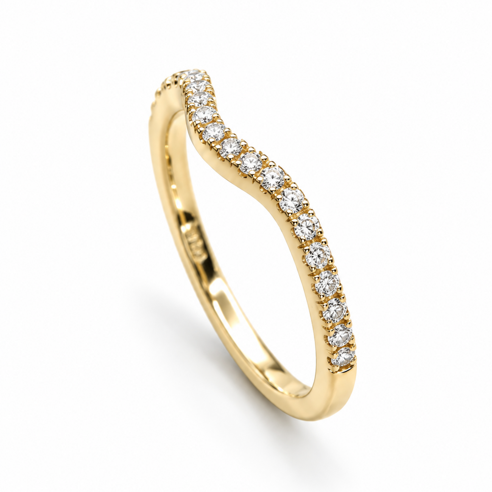14K Gold Contour Pavé Band with Lab-Grown Diamonds