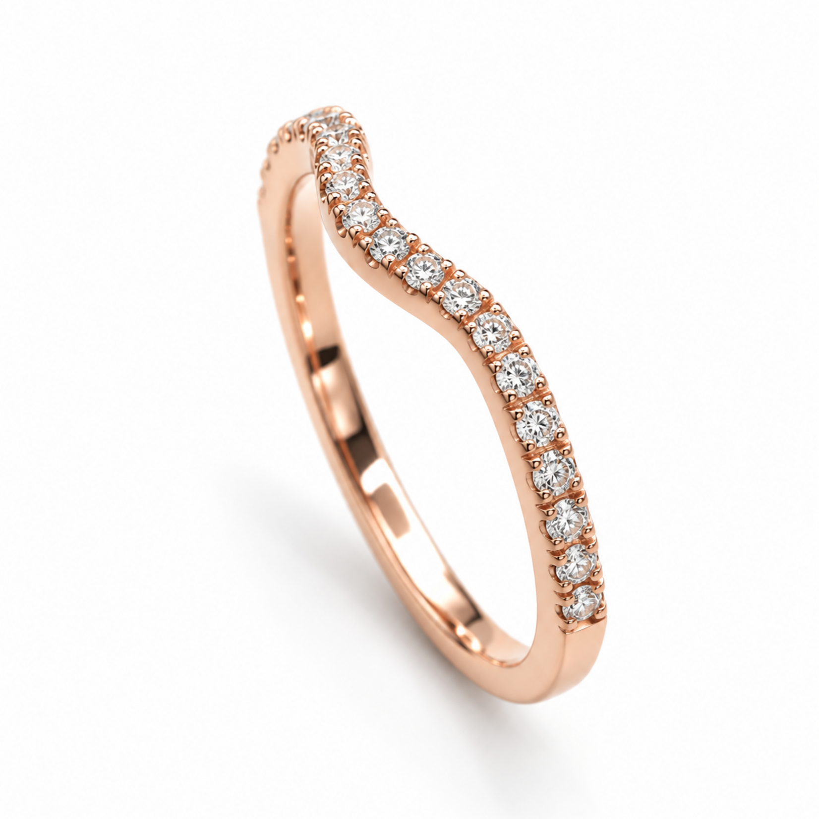14K Gold Contour Pavé Band with Lab-Grown Diamonds