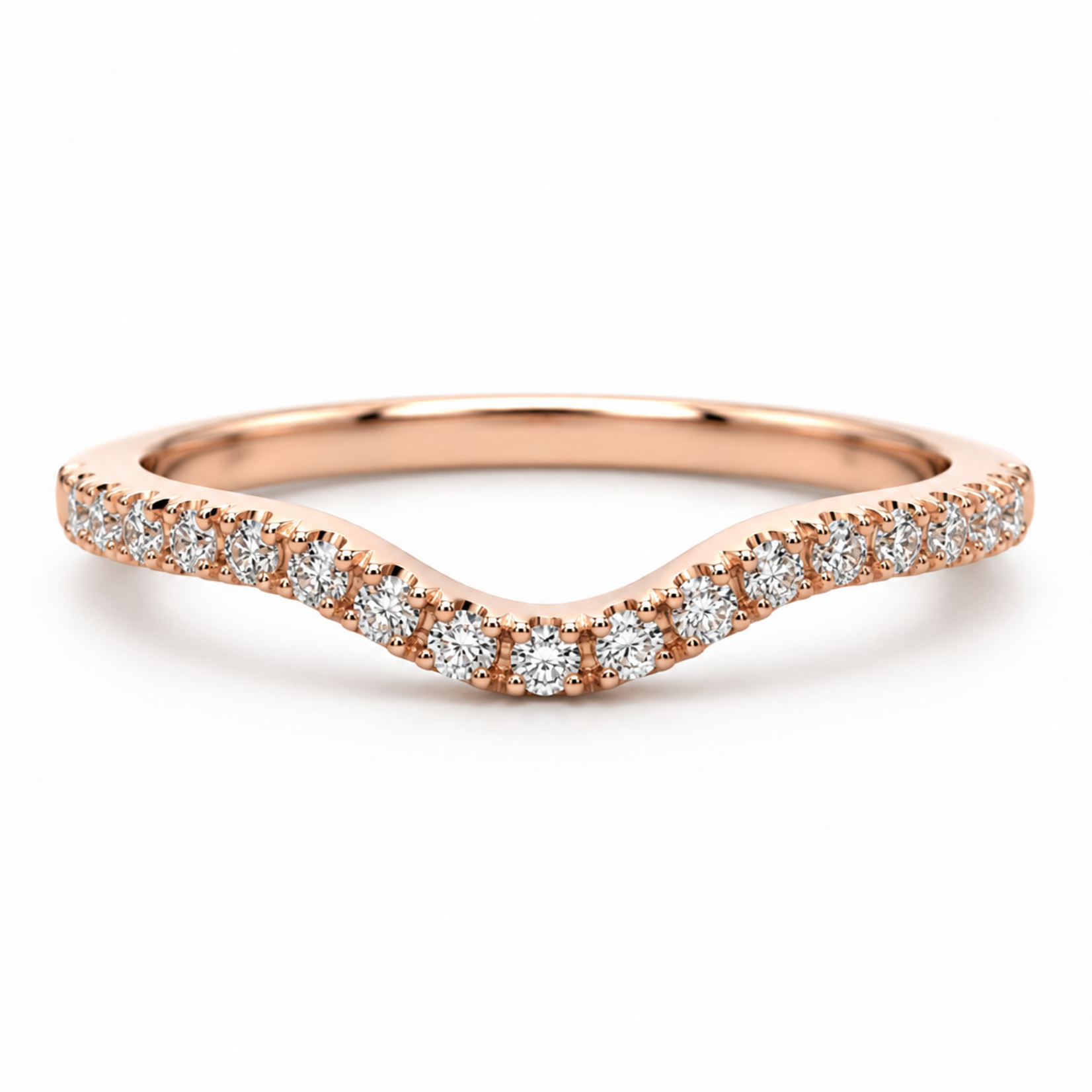 14K Gold Contour Pavé Band with Lab-Grown Diamonds