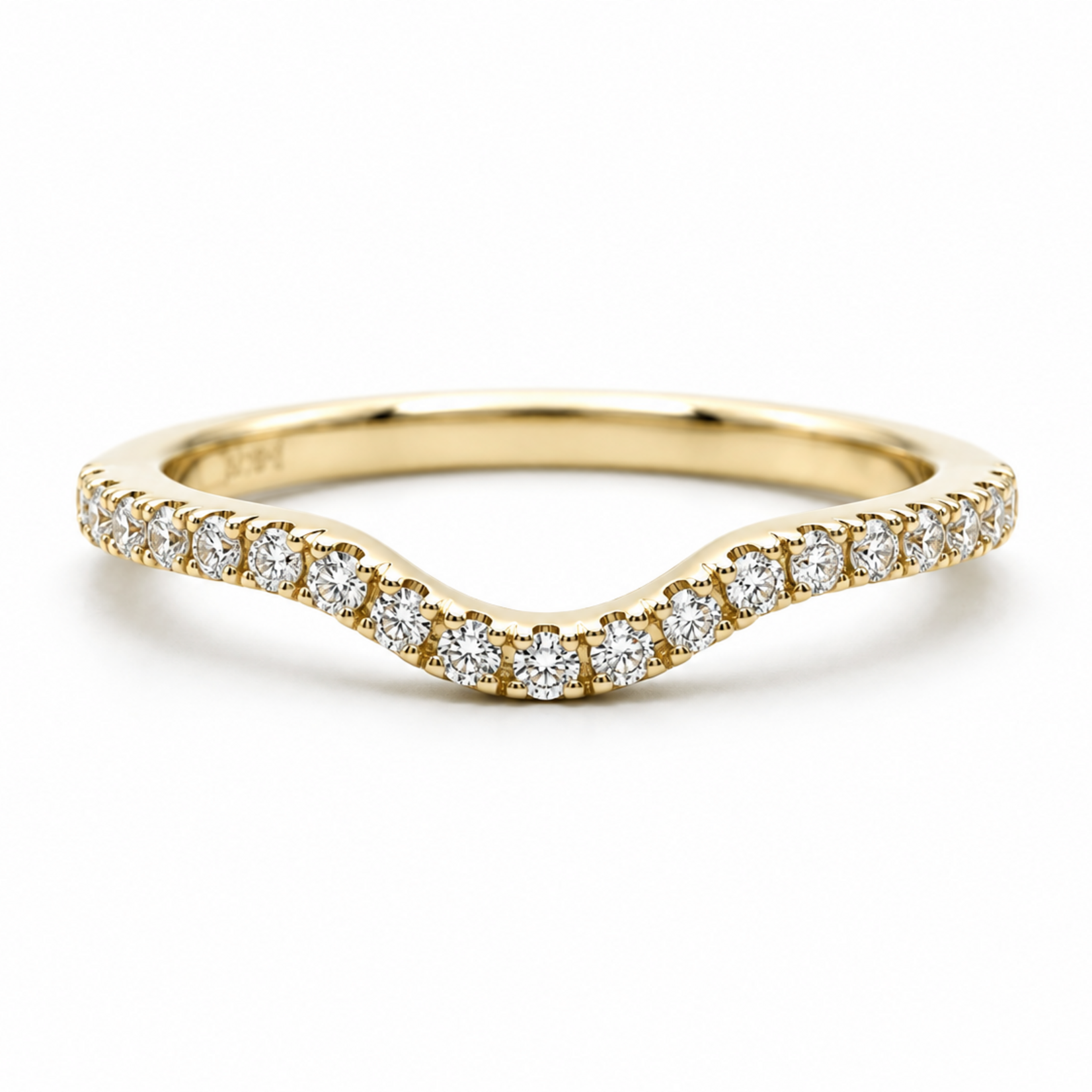 14K Gold Contour Pavé Band with Lab-Grown Diamonds