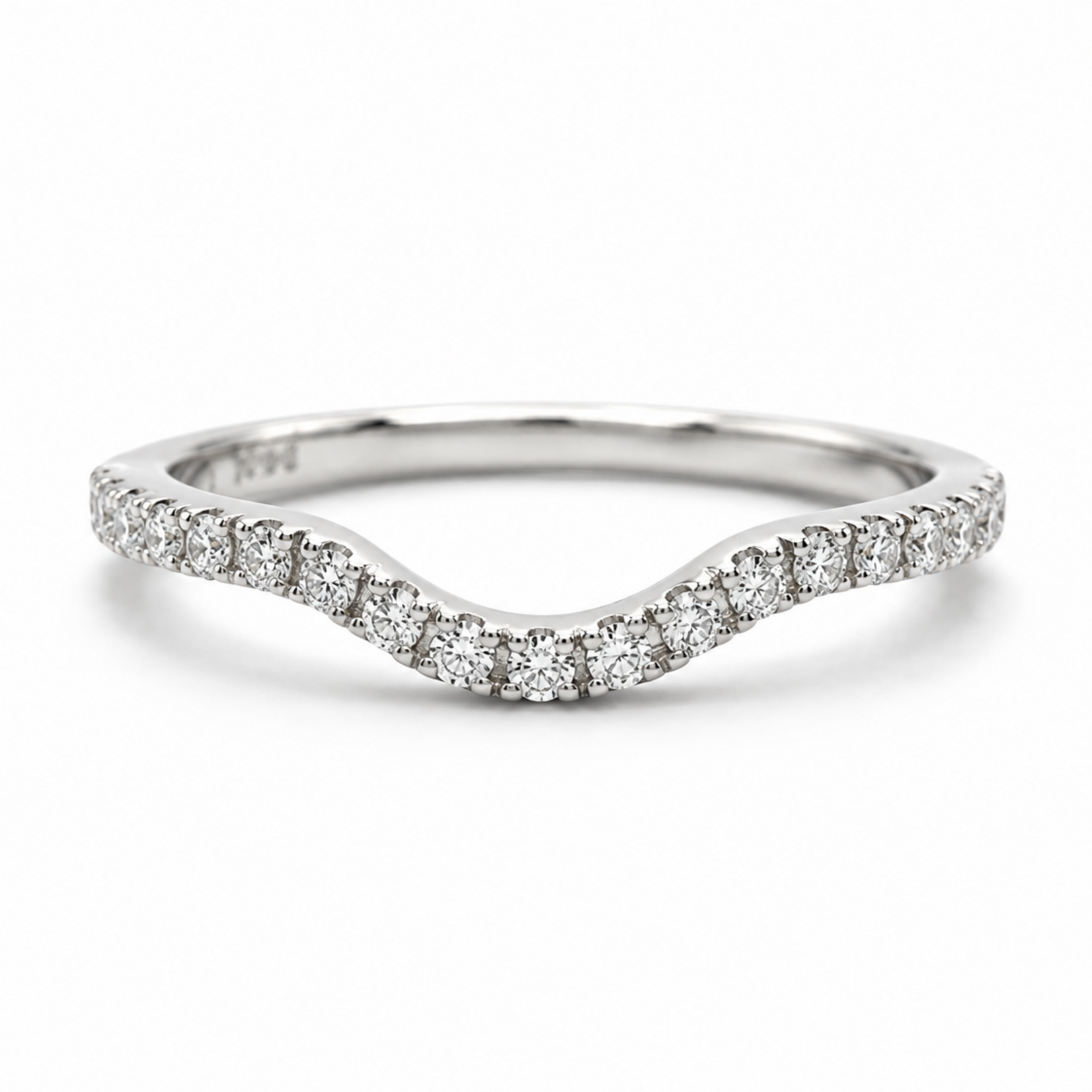 14K Gold Contour Pavé Band with Lab-Grown Diamonds