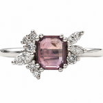 Mckay Diamonds Purple Sapphire Ring with Mixed-Shape Diamond Accents in 14K White Gold