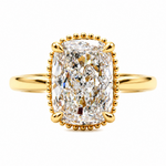Mckay Diamonds LG Elongated Cushion Miligree Halo Diamond Ring