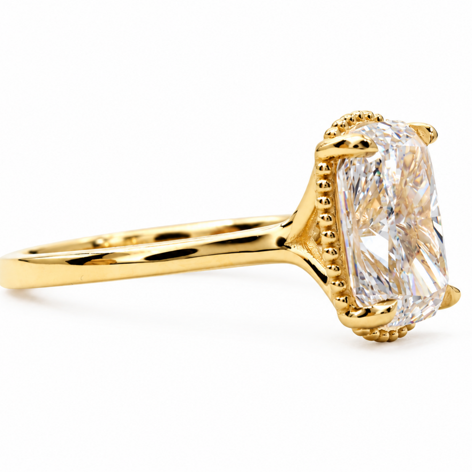 Mckay Diamonds LG Elongated Cushion Miligree Halo Diamond Ring