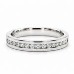 14K Gold 3mm Channel Set Band with Lab-Grown Diamonds