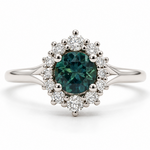 Mckay Diamonds Montana Blue Sapphire Halo Diamond Ring