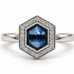 Mckay Diamonds Blue Montana Sapphire Vintage Halo with Diamond Accents Ring