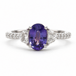 Mckay Diamonds Natural Violet Sapphire Ring with Diamond Accents