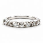 14K Gold Floral Band with Lab-Grown Diamonds