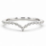 14K Gold Contour Shared Prong Small Band with Lab-Grown Diamonds
