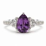Mckay Diamonds Natural Purple Sapphire Ring with Diamond Accents