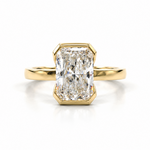Mckay Diamonds LG Radiant Half Bezel Solitaire Diamond Ring