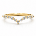 14K Gold Contour Shared Prong Medium Band with Lab-Grown Diamonds