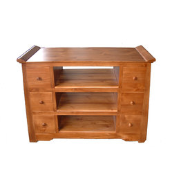 Meuble TV 6 tiroirs 100x50x80 Cm (BT-183) Naturel