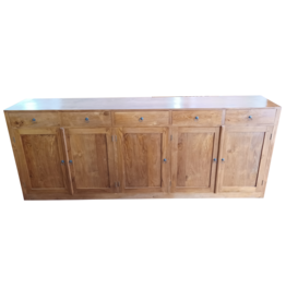 Buffet 5 Portes 5 Tiroirs 250x40x100 Cm Brut (BT-234)