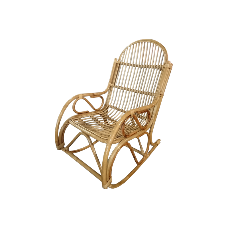 Rocking Chair en Bambou avec coussin