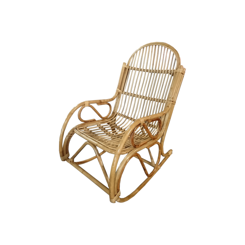 Rocking Chair en Bambou avec coussin