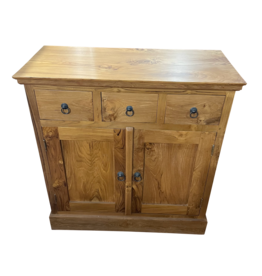 Buffet 2 Portes caillebotis 3 Tiroirs  80x40x80 Cm (BT 1387) Naturel