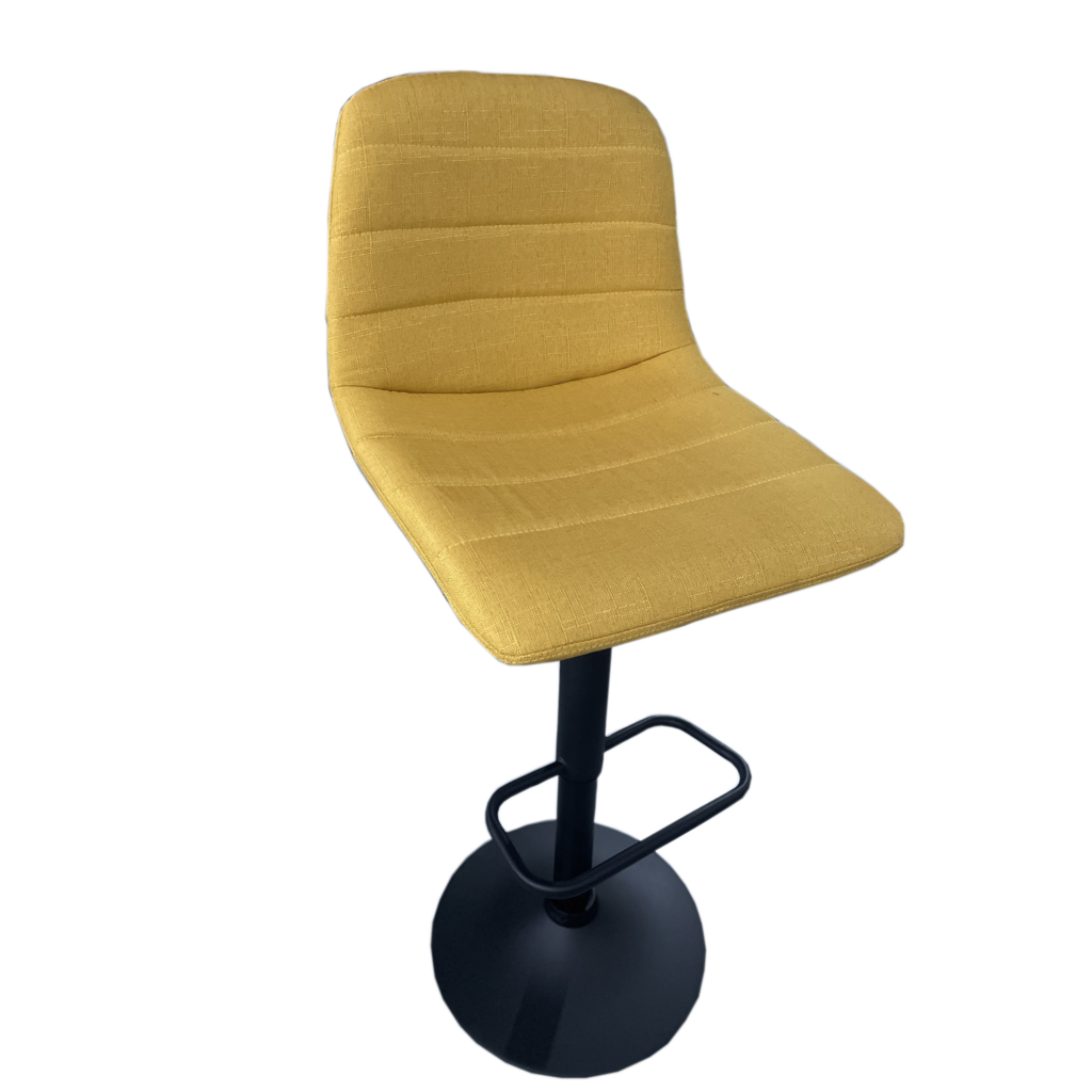 Chaise de bar ajustable BERNY 43x52x89 Cm Jaune pieds noir