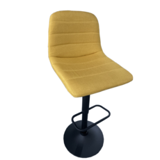 Chaise de bar ajustable BERNY 43x52x89 Cm Jaune pieds noir