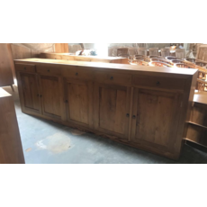 Buffet 5 Portes 5 Tiroirs 250x40x100 Cm Naturel (BT-234)