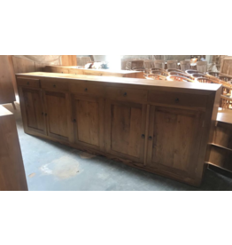 Buffet 5 Portes 5 Tiroirs 250x40x100 Cm Naturel (BT-234)