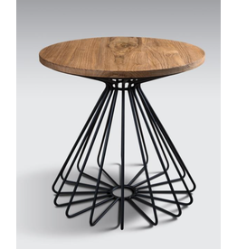 JARI - Table à café en teck pieds en fer 55x55x60 cm Naturel